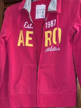 Aeropostale Pink 'AERO Athletics' Zip sweater